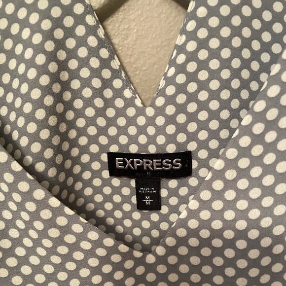 Express gray and white polka dot tank - Picture 3 of 3